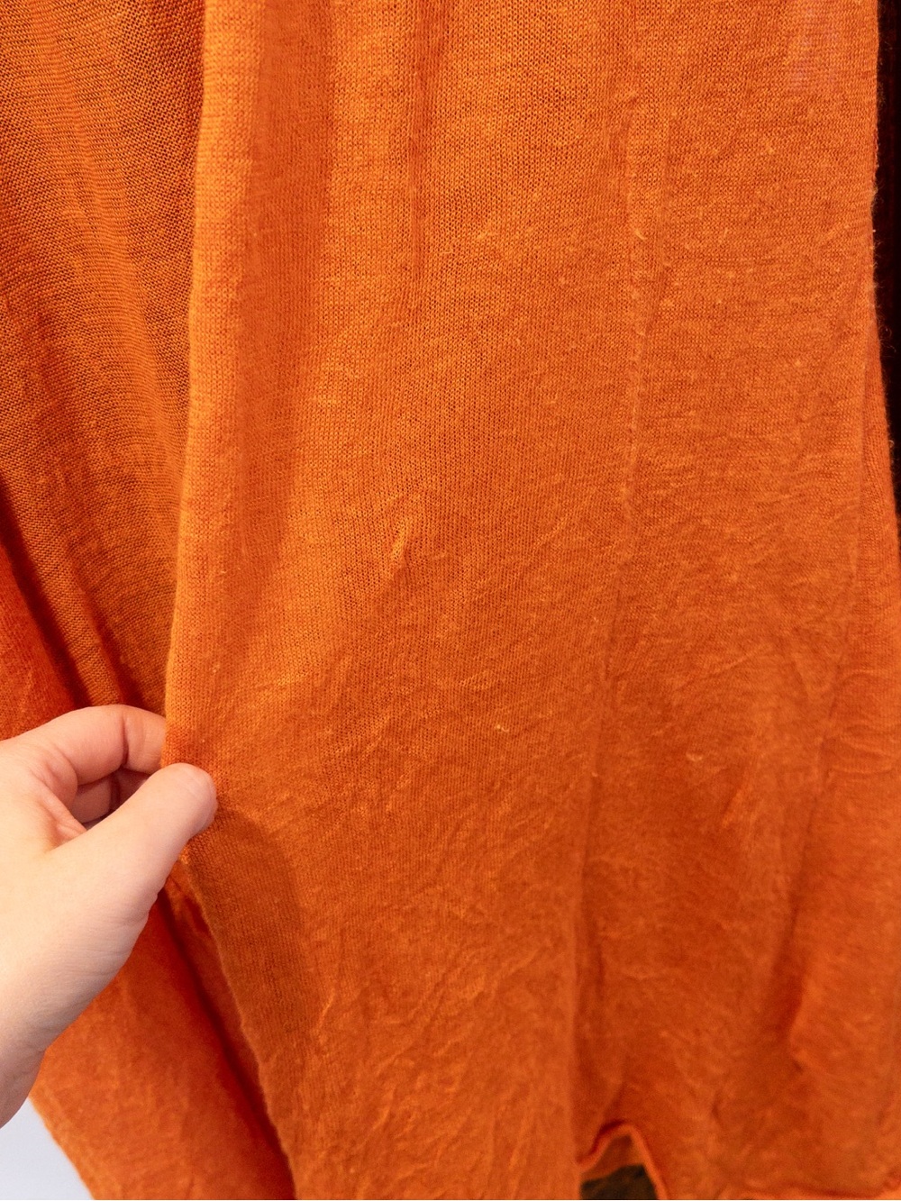 Sao Paulo Orange Linen Blend Open Front Lightweight Duster Cardigan Small 4 - Picture 4 of 7